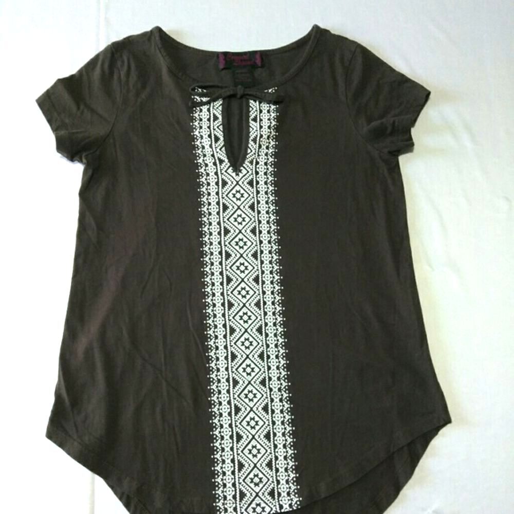 Cowgirl Legend brown & white shirt western Medium